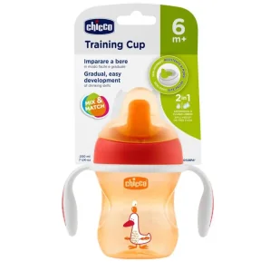 Kubek niekapek z twardym ustnikiem 200ml pomarańcz - Chicco - Zabawki interaktywne dla dzieci - miniaturka - grafika 1