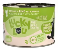 Mokra karma dla kotów - Lucky Lou Lifestage Kitten Drób i wołowina puszka 200g - miniaturka - grafika 1