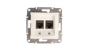 Schneider Electric Schneider Sedna kremowy gniazdo komputerowe 2 SDN4400123 - Gniazdka elektryczne - miniaturka - grafika 1