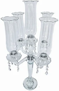 Kandelabra szklana 69 cm świecznik KANDELABR x5 6506 - Świeczniki - miniaturka - grafika 1