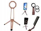 Selfie stick - Stojak Magnetyczny uchwyt na telefon selfie stick jak MagSafe M40 różowy - miniaturka - grafika 1
