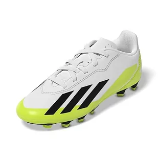 adidas X Crazyfast.4 dziecięce buty piłkarskie, unisex, elastyczne buty do gry w ziemię, twarde, Ftwr biały rdzeń czarny klarowna cytryna, 37 1/3 EU - Piłka nożna - miniaturka - grafika 1