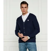 Swetry męskie - Guess Jeans Kardigan CARDI Regular Fit z dodatkiem wełny - miniaturka - grafika 1
