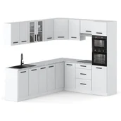 Meble kuchenne - Kuchnia biała nowoczesna pojemna duża narożna 4.6m marra duża modułowa - miniaturka - grafika 1