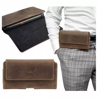 Etui i futerały do telefonów - ETUI na telefon wzmocniony do PASKA ORYGINAŁ XXXL A2E kabura SKÓRA NATURALNA kolor brązowy - miniaturka - grafika 1