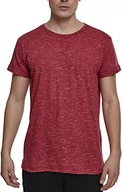 Koszulki męskie - Urban Classics Męski t-shirt Space Dye Turnup Tee, czerwony (Red/White 00202), S - miniaturka - grafika 1