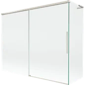 Parawany nawannowe - Mexen Rox L parawan nawannowy 2-skrzydłowy rozsuwany 190 + 80 x 150 cm, transparent, nikiel szczotkowany - 8C9L-190-080-97-00 - miniaturka - grafika 1