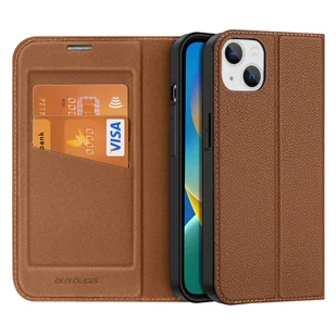 Dux Ducis Skin X2 etui do iPhone 14 Plus pokrowiec z magnetyczną klapką brązowy - Etui i futerały do telefonów - miniaturka - grafika 1