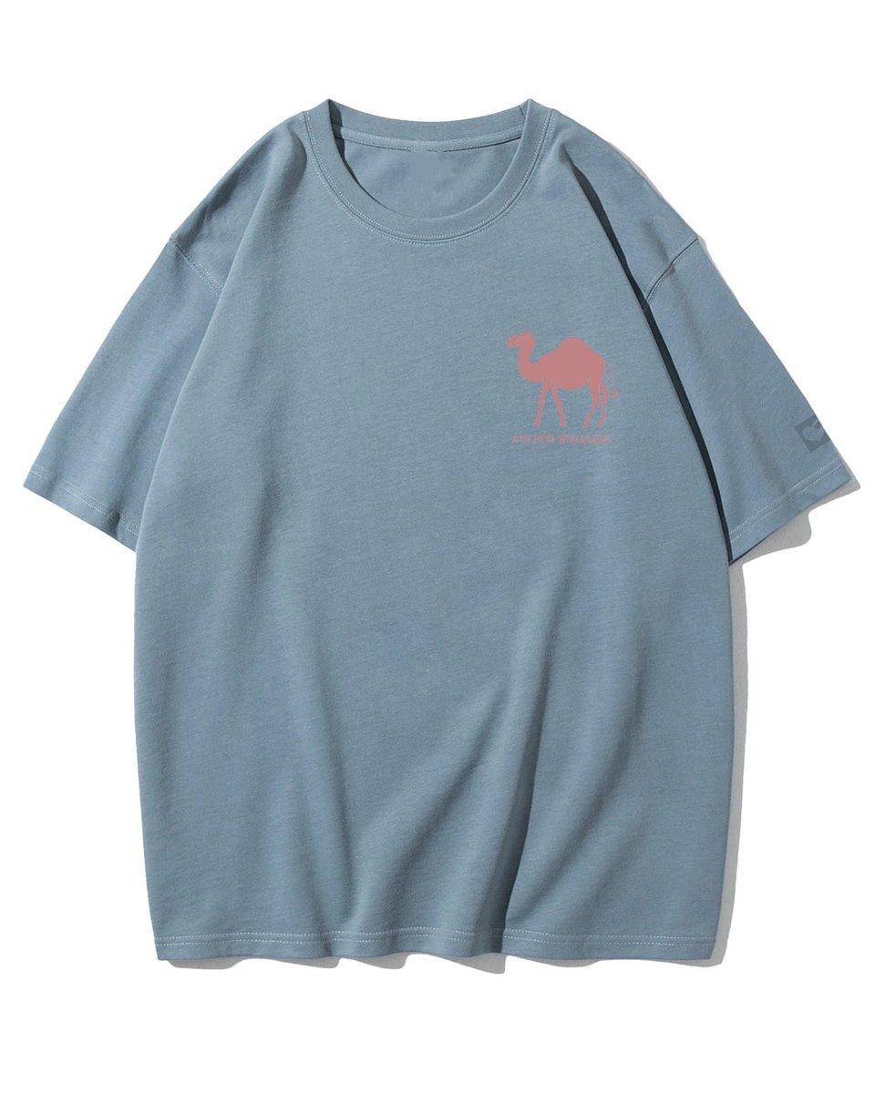 Koszulka oversize Wielbłądzi Humor Śmieszne Zwierzęta Niebieska S