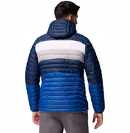 Kurtki męskie - Columbia Powder Pass Hooded Jacket 2134131433 Niebieskie XL - miniaturka - grafika 1