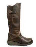 Kozaki damskie - FLY LONDON KOZAKI SKÓRZANE DAMSKIE BRĄZOWE 40 ŻNH - miniaturka - grafika 1