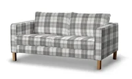 Pokrowce na meble - Dekoria pl pl Pokrowiec na sofę Karlstad 2-osobową nierozkładaną krótki krata szaro-biała 165 x 89 x 64 cm Edinburgh 5901249696731 - miniaturka - grafika 1