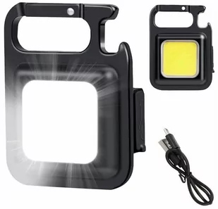 Kompaktowa LATARKA ze Stojakiem COB LED 6W czarna ZD100 - Latarki - miniaturka - grafika 1