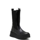 Botki damskie - Calvin Klein Skórzane sztyblety - miniaturka - grafika 1