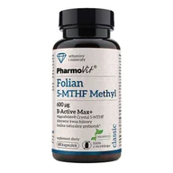 Suplementy naturalne - Folian 5-MTHYL 600mcg B-Active Max+ 60 kapsułek PharmoVit - miniaturka - grafika 1