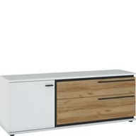 Szafki RTV - RTV 1D2S SAIF01 Salinas Meble Wójcik Biała Alpejska, Dąb Catania, Czarny - miniaturka - grafika 1