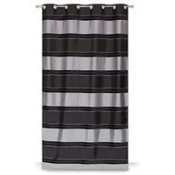 Zasłony - Zasłona na przelotkach czarno-szara 140 x 240 cm różnokolorowa - miniaturka - grafika 1