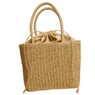Torebki damskie - KOSZYK SŁOMIANY TORBA BOHO MIEJSKA SHOPPER NA PLAŻĘ NA ZAKUPY NA LATO - miniaturka - grafika 1