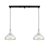 Lampy sufitowe - PODWÓJNA LAMPA WISZĄCA LOFT CHROMOWANA BRICO W2 - miniaturka - grafika 1