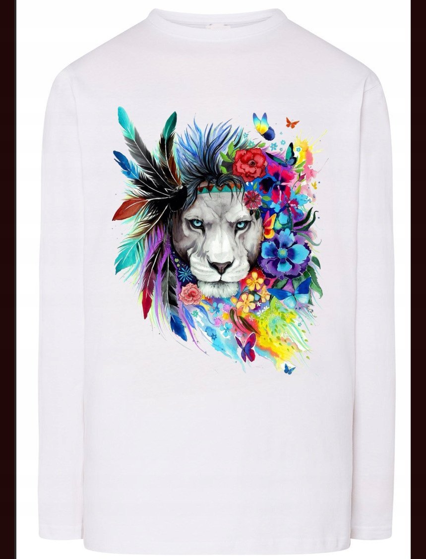 Longsleeve Męski Lew Kolorowy Modny Rozm.XS