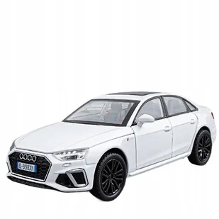 AUDI A4 METALOWY MODEL SAMOCHODU 1:32 DŹWIĘK ŚWIATŁO PREZENT BIAŁY - Zabawki zdalnie sterowane - miniaturka - grafika 1