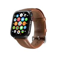 Akcesoria do smartwatchy - Pasek skórzany 38/40 mm do Apple Watch Series 1 / 2 / 3 / 4 / 5 / 6 / 7 / SE, różowy - miniaturka - grafika 1