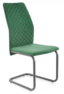 Krzesło tapicerowane velvet zielony K444 na czarnej płozie - Krzesła - miniaturka - grafika 1