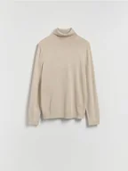 Swetry męskie - Reserved - Golf z wiskozą - beżowy - miniaturka - grafika 1