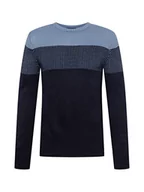 Bluzy męskie - Trendyol Męska bluza z golfem, wąska bluza z golfem, ciemnoniebieska, L, Ciemny granatowy niebieski, L - miniaturka - grafika 1