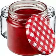 Pojemniki kuchenne - Słoiki na przetwory Lerma 200ml 20szt. 66mm + wieczka czerwona krata - miniaturka - grafika 1