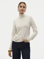 Swetry damskie - Vero Moda Golf Iris 10320450 Beżowy Slim Fit - miniaturka - grafika 1