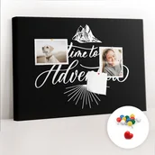 Tablice i flipcharty - Szkolna Tablica korkowa 60x40 cm, Kolorowe Pinezki, wzór Cytat z podróży - miniaturka - grafika 1