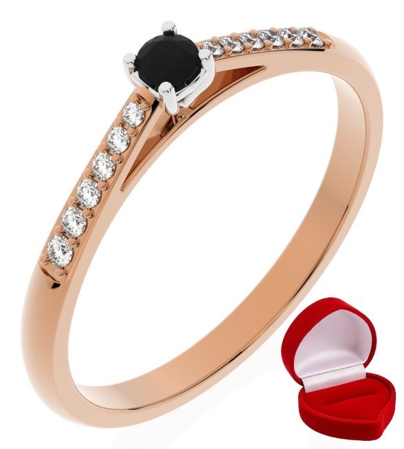 ZŁOTY PIERŚCIONEK ZARĘCZYNOWY 585 14k BRYLANT CZ. 0,06 ct RÓŻOWE ZŁOTO R24