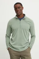 Bluzy męskie - Jack Wolfskin bluza sportowa Taunus kolor zielony gładka - miniaturka - grafika 1