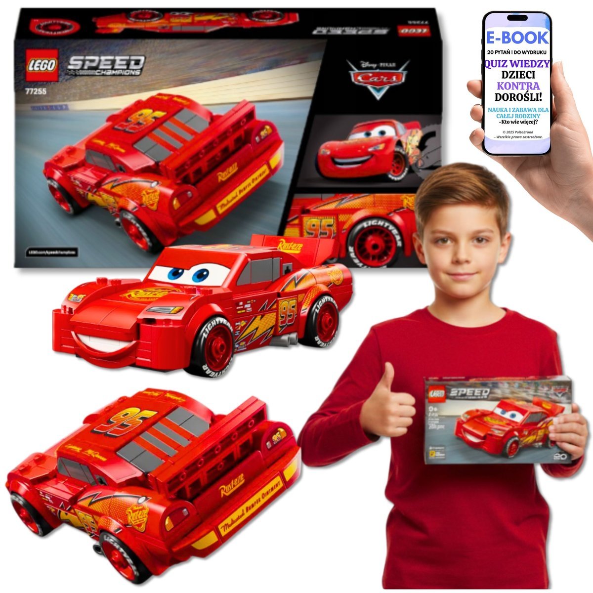 LEGO Zygzak McQueen • samochód z filmu Auta 77255 dla fanów Disneya Lego Autko Dla Chłopaka Syna Na Urodziny Święta + EBOOK-2