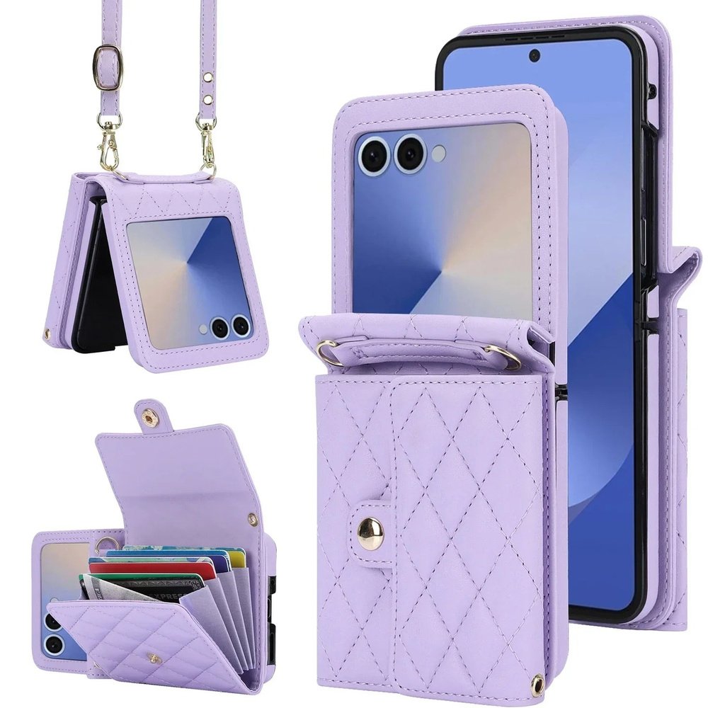 Etui Portfel do Samsung Galaxy Z Flip7 5G, Obudowa ze smyczką, futerał