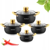 Zestawy garnków i patelni - Komplet ZESTAW GARNKÓW nierdzewnych 8EL kpl tradycyjne GARNEK Garnki - miniaturka - grafika 1