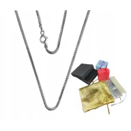 Naszyjniki męskie - Srebrny Rodowany Łańcuszek Żmijka Linka 925 elegancki naszyjnik 50cm/1.5mm - miniaturka - grafika 1