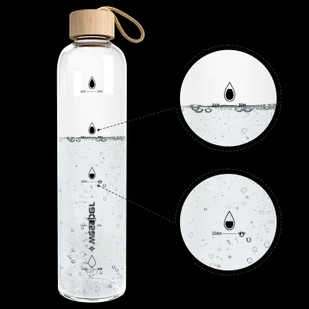 Wessper Activemax Crystalline 1L Szklana butelka motywacyjna z burgundowym etui - Butelki filtrujące - miniaturka - grafika 5