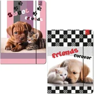 Szkolne artykuły papiernicze - Teczka A4 z gumką Psy Koty mix - miniaturka - grafika 1