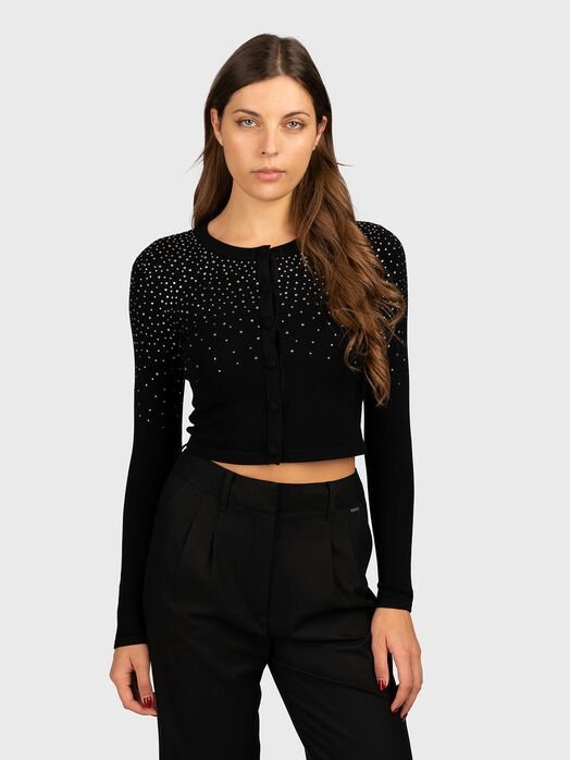 MARCIANO GUESS CZARNY BLUZKA Z DŻETAMI I DŁUGIM RĘKAWEM M 1GŁA
