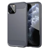 Etui i futerały do telefonów - Cadorabo Etui do Apple iPhone 11 PRO MAX - Etui w kolorze Brushed GREY - Etui na telefon wykonane z silikonu TPU o wyglądzie włókna węglowego ze stali nierdzewnej - Etui silikonowe Ultra Slim Soft Back Cover Case Bumper - miniaturka - grafika 1