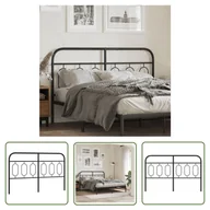 Inne meble do sypialni - The Living Store Metalowe wezgłowie - czarne - 140 cm - Wezgłowie - miniaturka - grafika 1