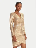 Sukienki - Fracomina Sukienka koktajlowa FQ25WD1006W59501 Złoty Slim Fit - miniaturka - grafika 1