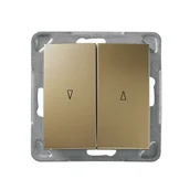 Wyłączniki światła i elektryczne - Ospel Impresja złoty łącznik żaluzyjny ŁP-7Y/m/28 ŁP-7Y/m/28 - miniaturka - grafika 1