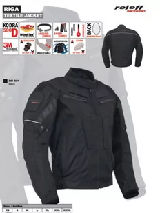 Roleff RACEWEAR Kurtka motocyklowa Riga RO 301, czarna, XL, 3015 RO 301 - Odzież motocyklowa - miniaturka - grafika 1