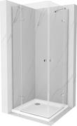 Kabiny prysznicowe - Mexen Roma Duo kabina prysznicowa uchylna 70x70 cm, transparent, chrom + brodzik Flat - 854-070-070-01-02-4010 - miniaturka - grafika 1