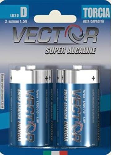 Vector Elettronic VCT003 Super alkaliczna bateria, niebieska, latarka, 2 sztuki