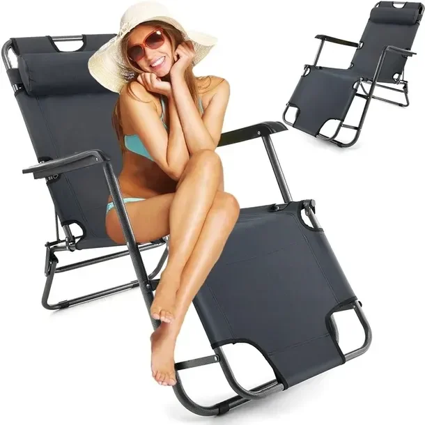 3 Wzory Leżak Plażowy Fotel Ogrodowy Składany Na Plażę 2w1