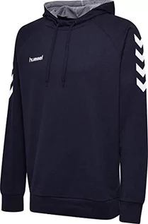 Bluzy męskie - Hummel HMLGO Cotton męska bluza z kapturem, niebieski, s - grafika 1